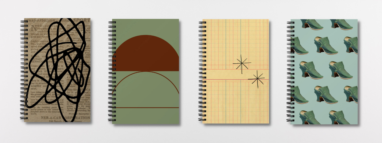 4 cool minimal spiral notebook journals