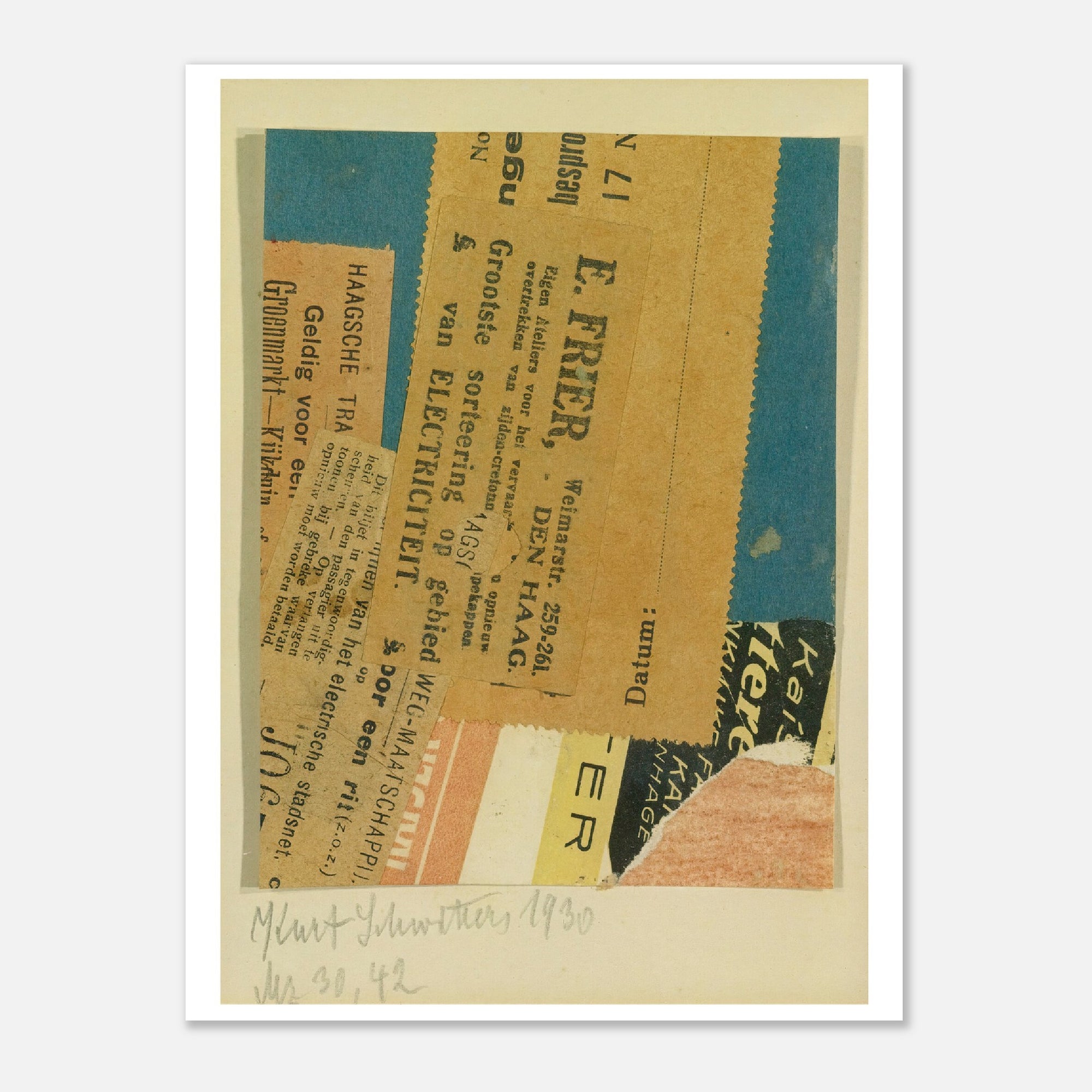 art print of vintage paper collage 