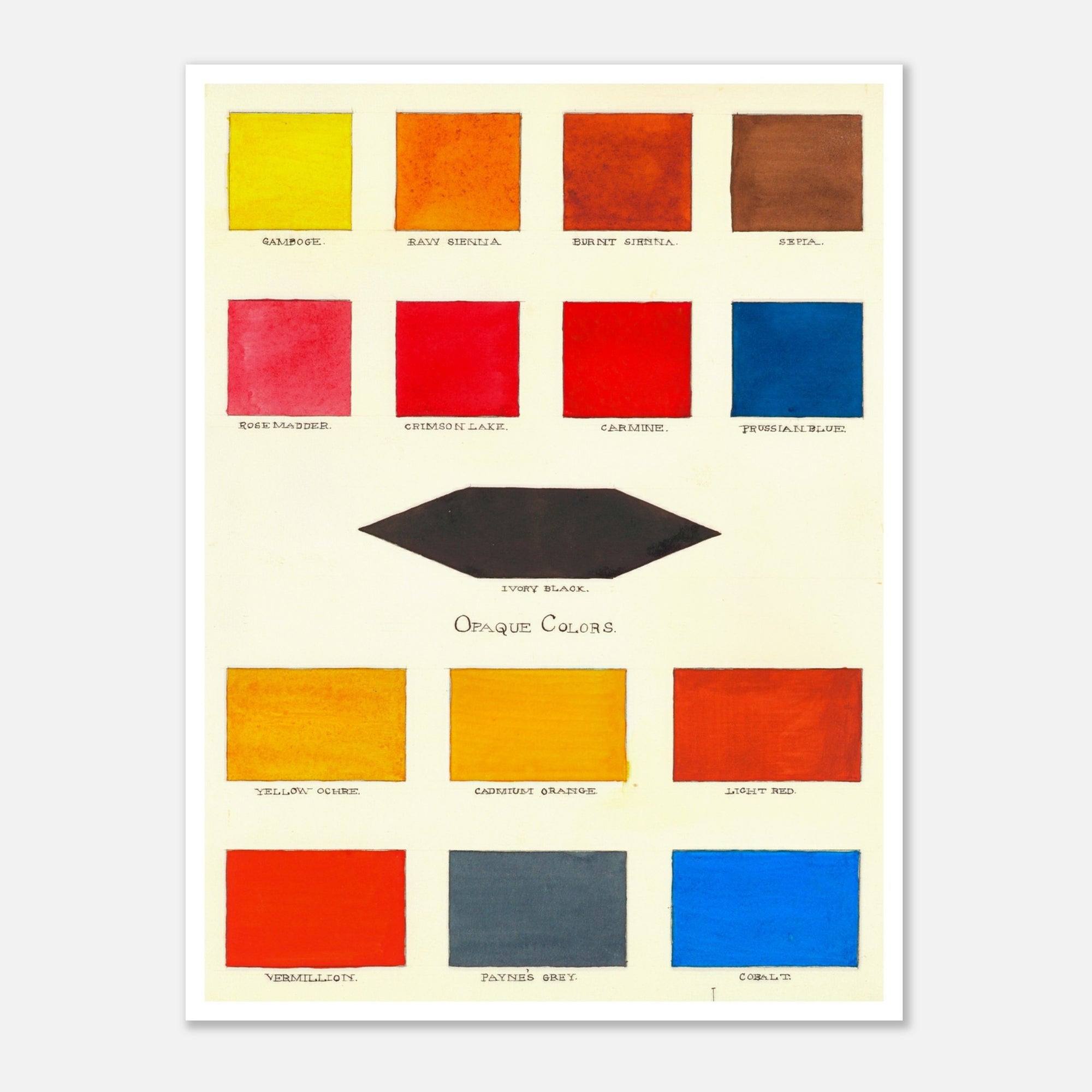 art print of color study swatches