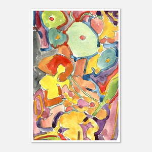 abstract colorful floral art print