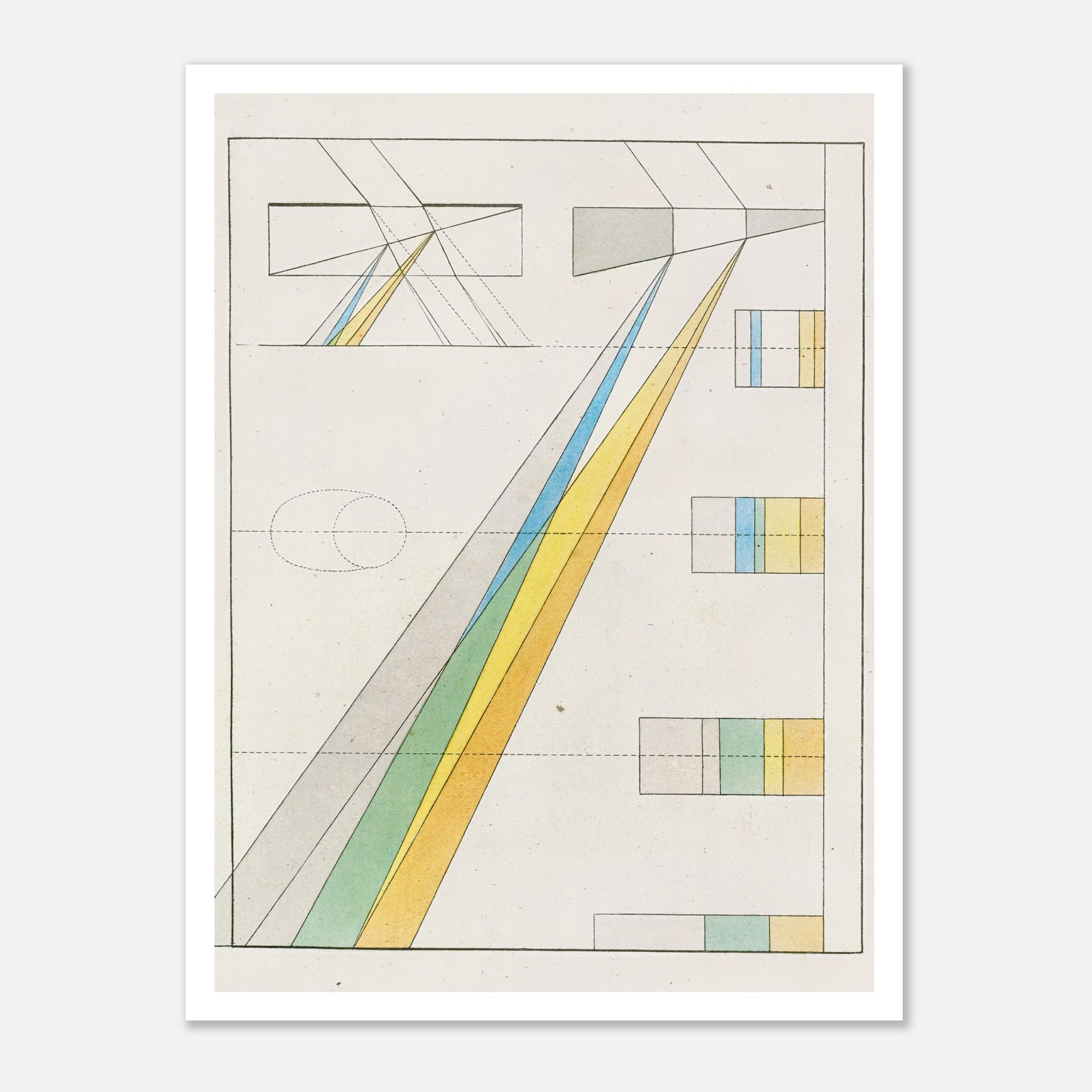 abstract geometric art print of colors and lines