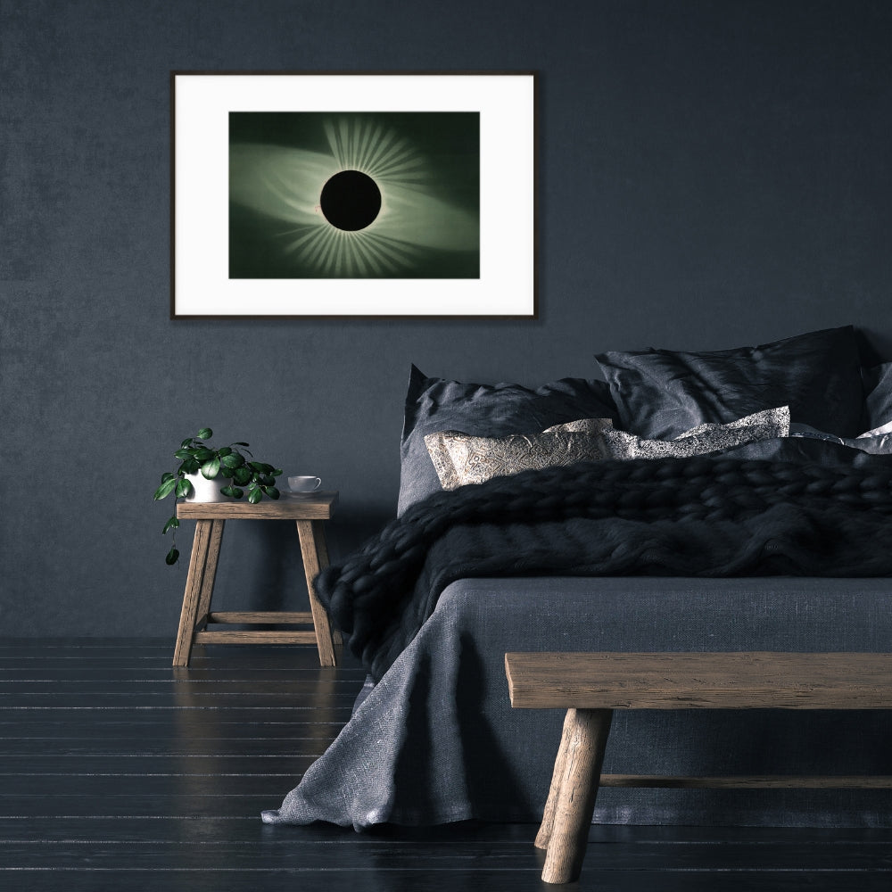 art poster of vintage solar eclipse lithograph