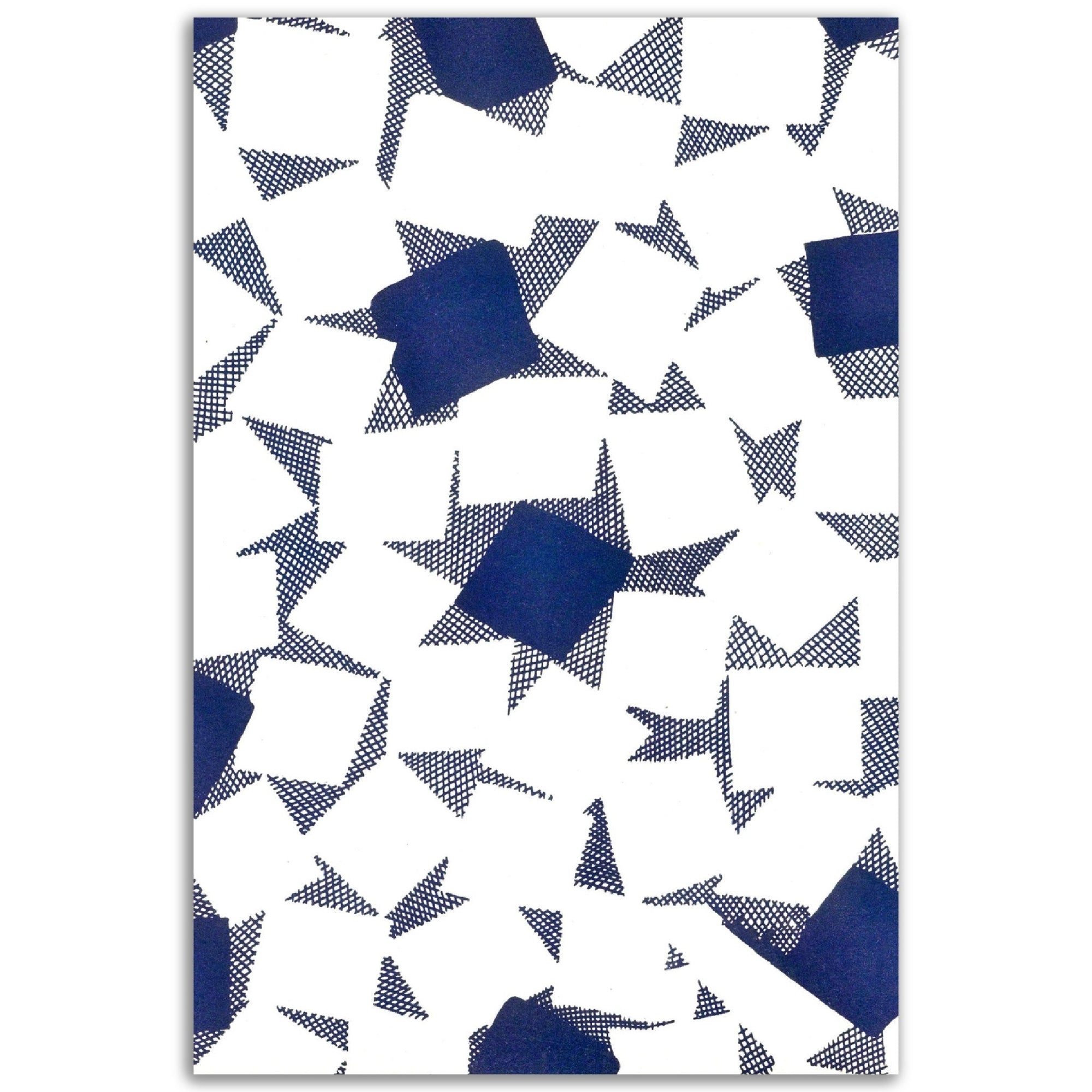abstract blue and white square designs in pattern with hatchmarks design in background