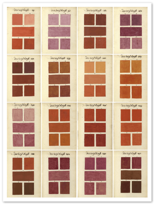 A. Boogert Red/Oranges set of color swatches print